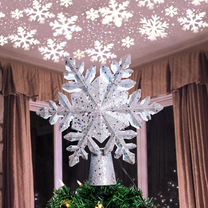 Skanto | LED Snowflake Tree Topper | Magical Light and Rotating Effect | PVC