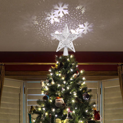 Skanto | LED Snowflake Tree Topper | Magical Light and Rotating Effect | PVC