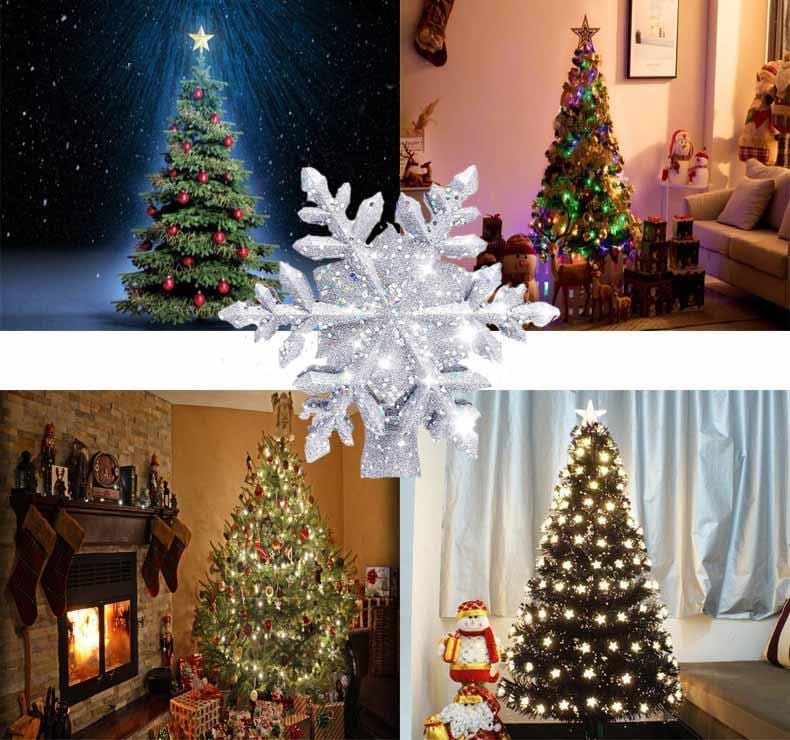 Skanto | LED Snowflake Tree Topper | Magical Light and Rotating Effect | PVC