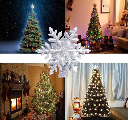 Skanto | LED Snowflake Tree Topper | Magical Light and Rotating Effect | PVC