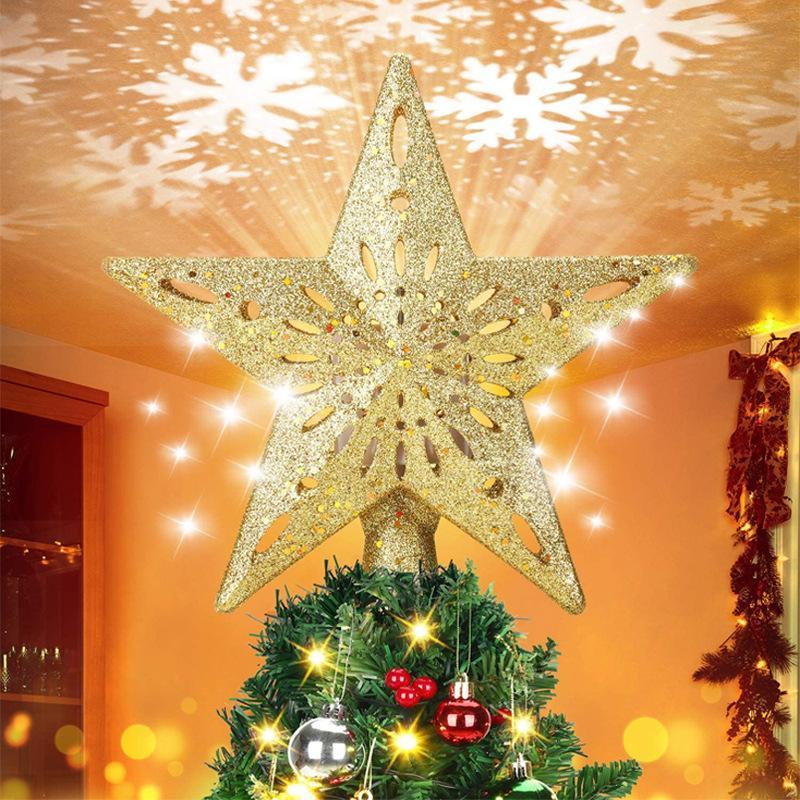 Skanto | LED Snowflake Tree Topper | Magical Light and Rotating Effect | PVC
