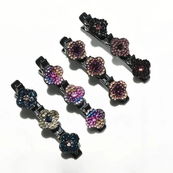 BowLift | Sparkling Crystal Stone Braided Hair Clips