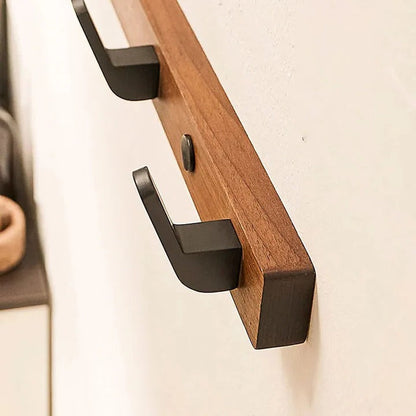 BowLift | Minimalist Wall-Mounted Coat Hook with Wood & Metal Coat Holder