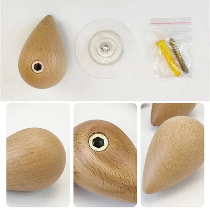 BowLift | Beech Wood Water Drop Wall Coat Holder