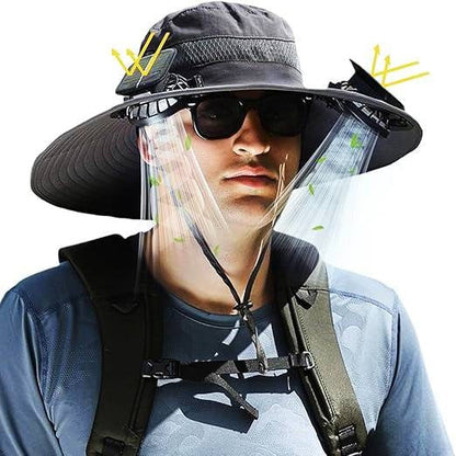 BowLift | Lightweight Breathable Cooling Sun Hat for Men with Dual Fan & Solar Power