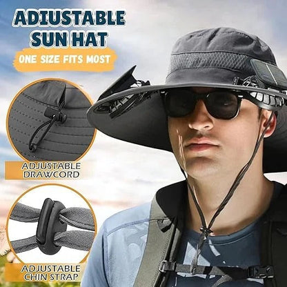 BowLift | Lightweight Breathable Cooling Sun Hat for Men with Dual Fan & Solar Power