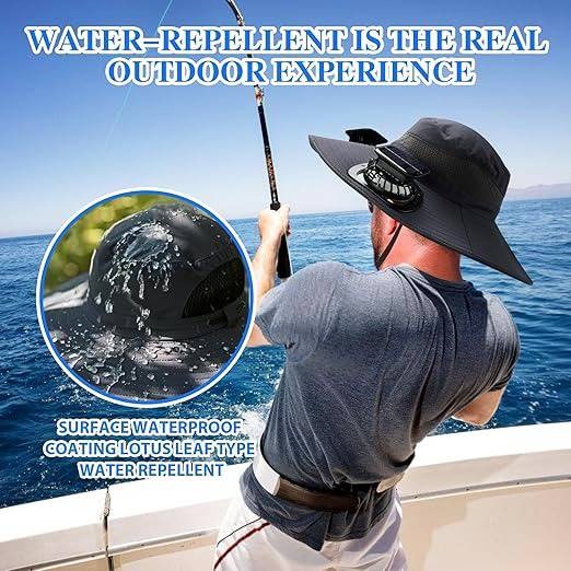 BowLift | Lightweight Breathable Cooling Sun Hat for Men with Dual Fan & Solar Power