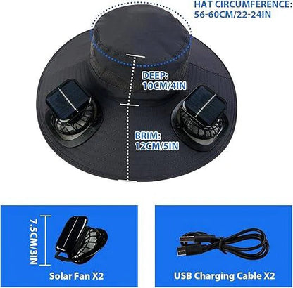 BowLift | Lightweight Breathable Cooling Sun Hat for Men with Dual Fan & Solar Power