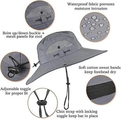 BowLift | Lightweight Breathable Cooling Sun Hat for Men with Dual Fan & Solar Power