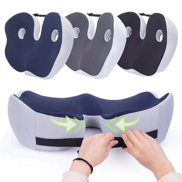 Skanto | Adjustable Memory Foam Seat Cushion for Tailbone Relief