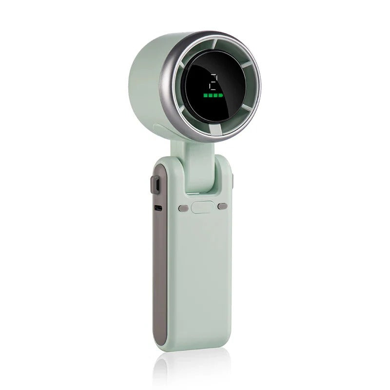 Foldable handheld fan with digital display