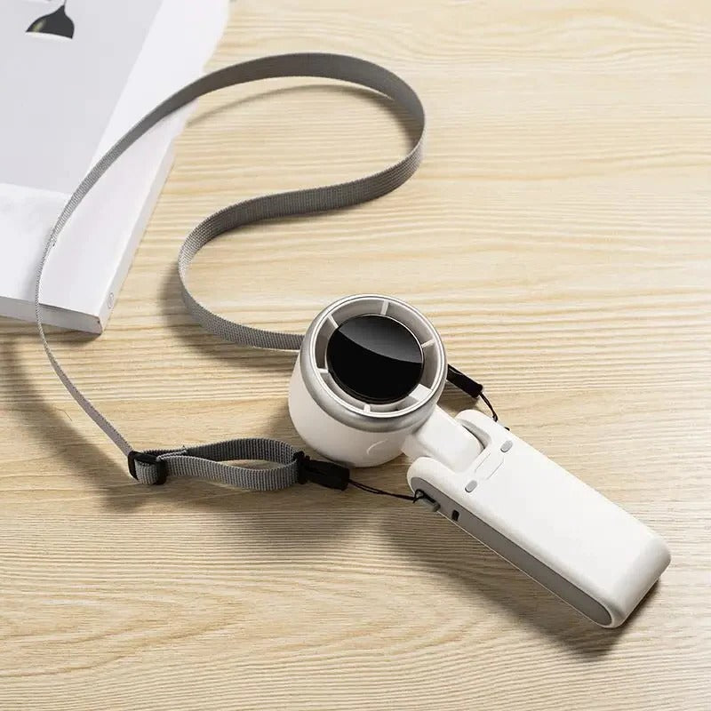 Foldable handheld fan with digital display