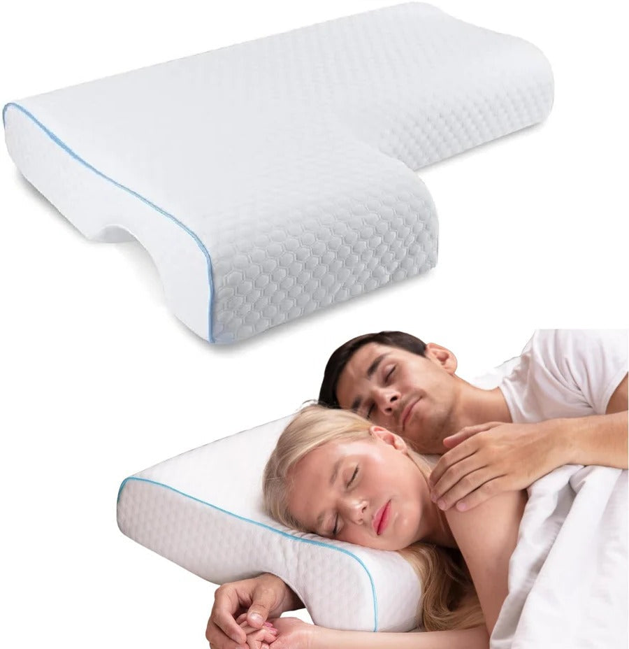 BowLift | Orthopedic Couple Pillow | Arm Tunnel Cuddle Design | Memory Foam