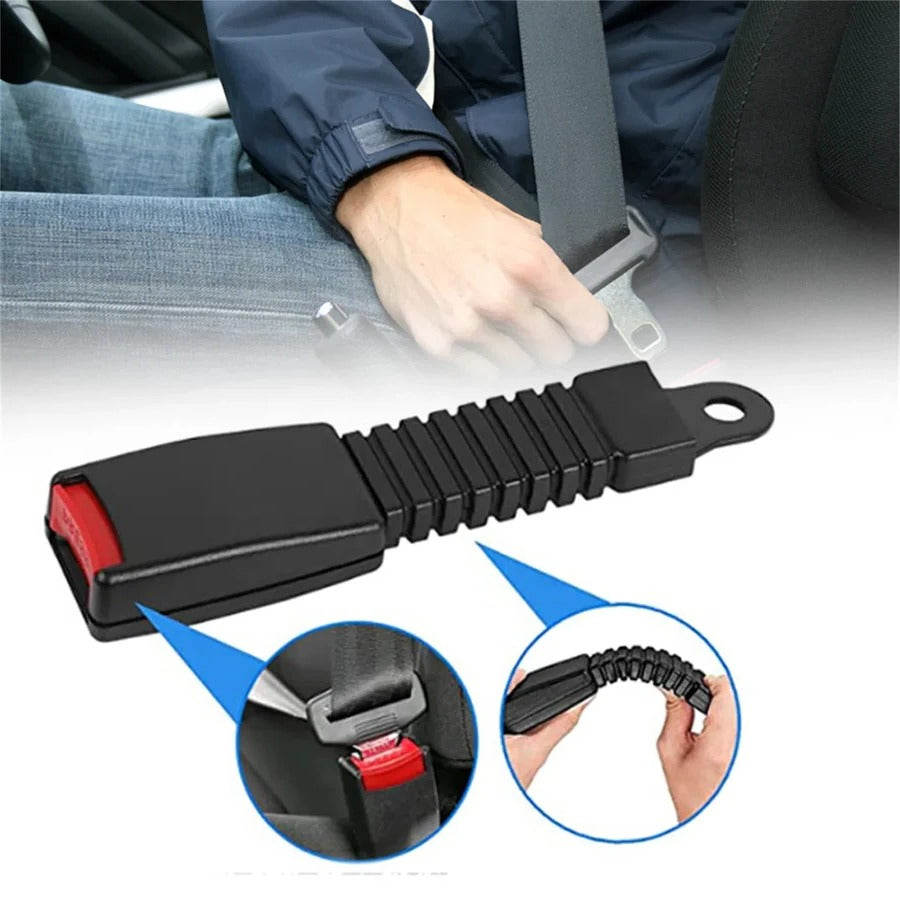 Adjustable seat belt extender for more safety and comfort in the car