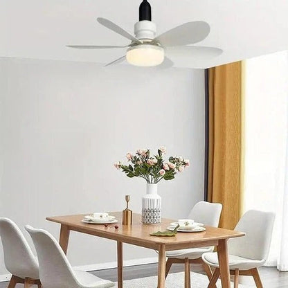 BowLift | Ceiling Light Fan with LED, E27 Socket Mount with Remote Control