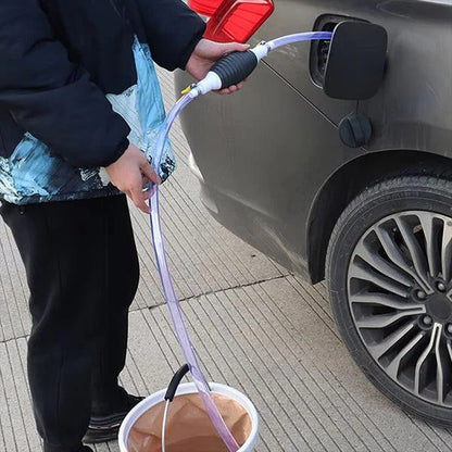 Skanto | Manual Transfer Pump, Hand-Powered Fluid Pump with Flexible Hose for Fuel, Oil, and Water