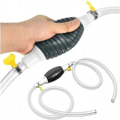 Skanto | Manual Transfer Pump, Hand-Powered Fluid Pump with Flexible Hose for Fuel, Oil, and Water