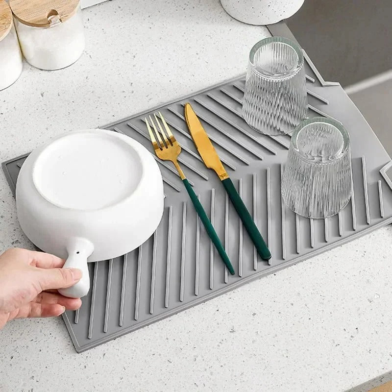 BowLift | Silicone Dish Drying Mat with Drain Design