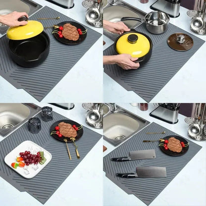BowLift | Silicone Dish Drying Mat with Drain Design