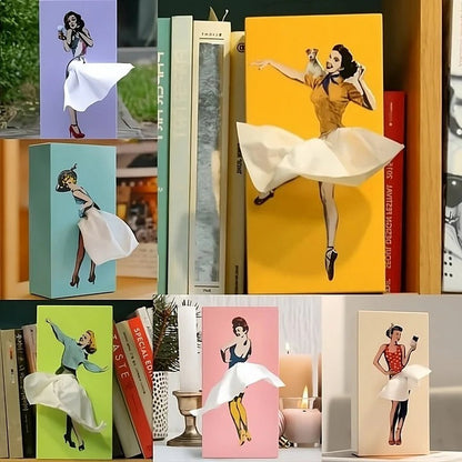 BowLift | Modern Decorative Tissue Box with Flying Skirt Style Cover