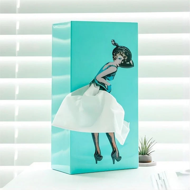BowLift | Modern Decorative Tissue Box with Flying Skirt Style Cover