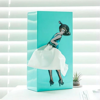 BowLift | Modern Decorative Tissue Box with Flying Skirt Style Cover