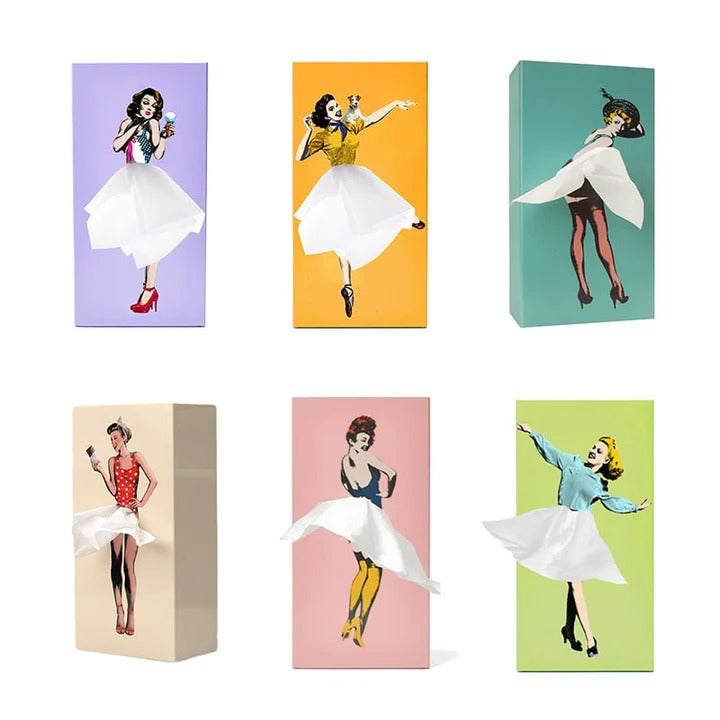 BowLift | Modern Decorative Tissue Box with Flying Skirt Style Cover