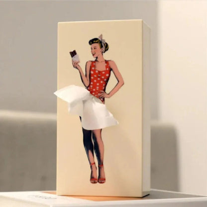 BowLift | Modern Decorative Tissue Box with Flying Skirt Style Cover