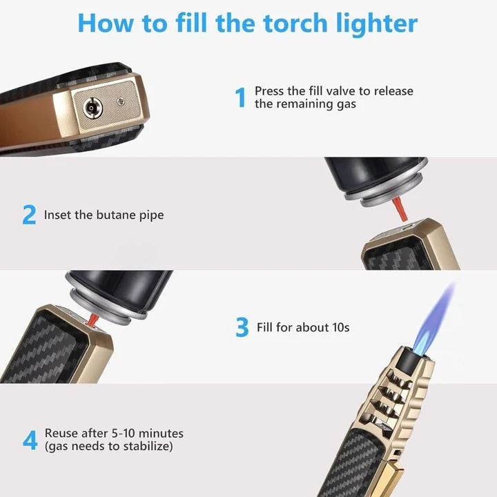 Skanto | Adjustable Flame Lighter – Blue Flame for Kitchen & Outdoor Use
