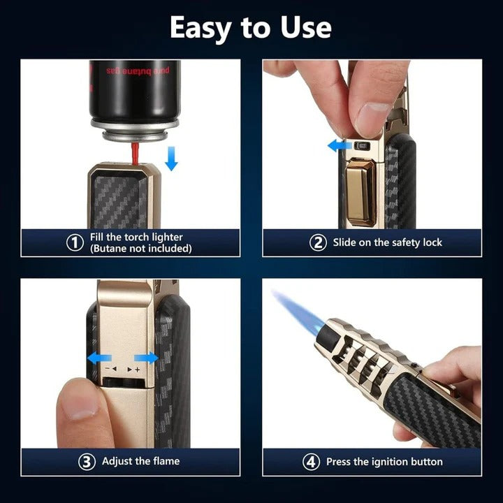 Skanto | Adjustable Flame Lighter – Blue Flame for Kitchen & Outdoor Use