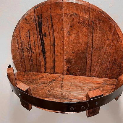 BowLift | Rustic Whiskey Barrel Shelf – Bourbon Bottle Wall Display Rack