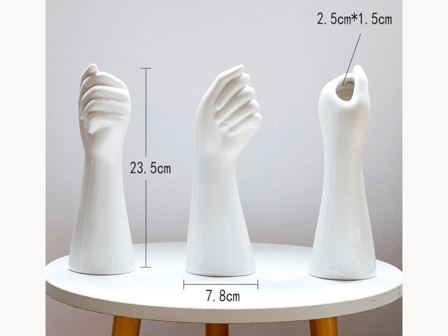 Skanto ceramic white hand vase - Porcelain table vase for home office decor & floral arrangement