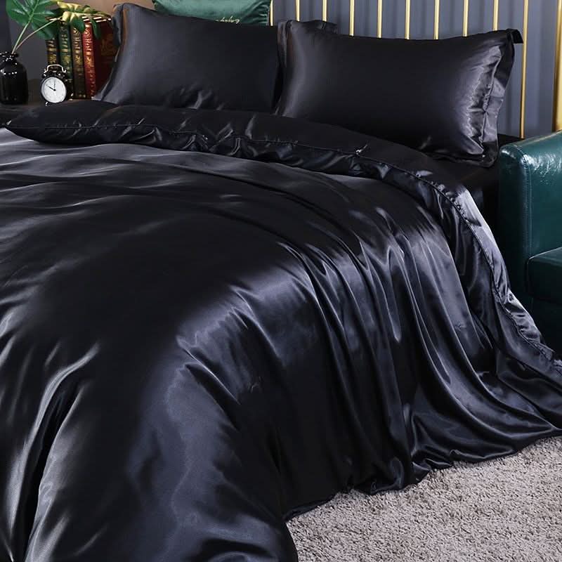 BowLift | Silk Satin 4-Piece Bedding Set with Duvet Cover