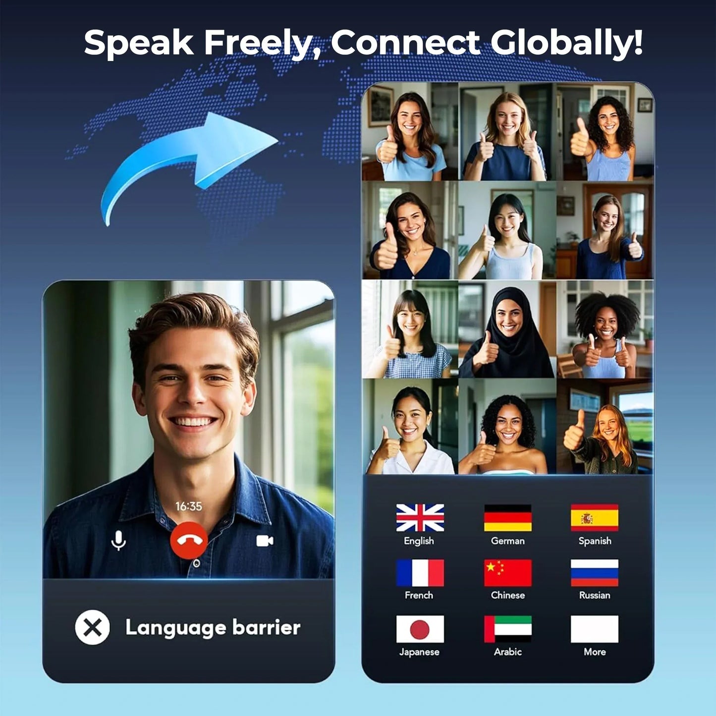 Skanto | Smart AI Translation Earbuds – 144 Language Translator
