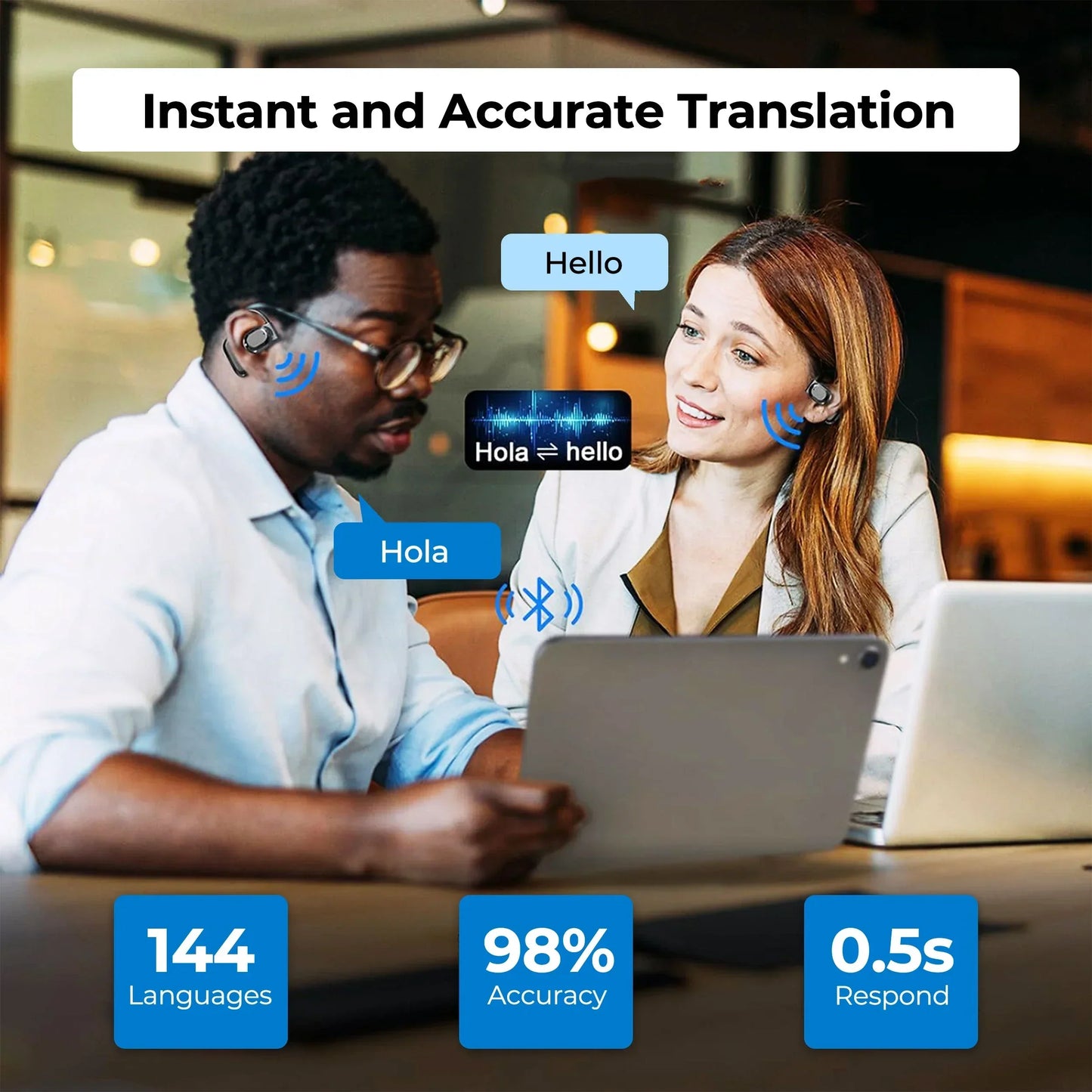 Skanto | Smart AI Translation Earbuds – 144 Language Translator