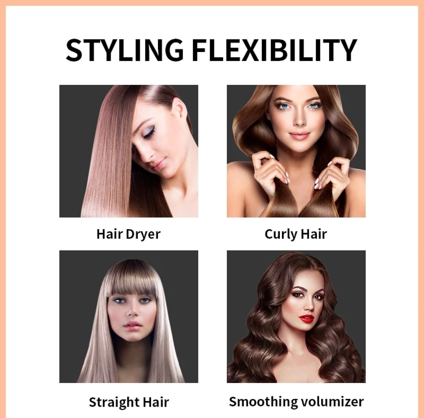 Skanto | Hair Dryer Blue Styler Hot Brush Comb for Short and Long Hair