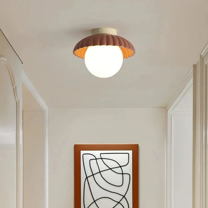Skanto | Ceiling Lamp with Frosted Glass Shade for Warm Hallway Light