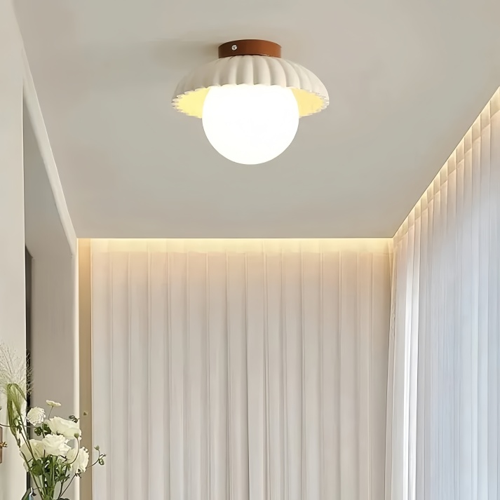 Skanto | Ceiling Lamp with Frosted Glass Shade for Warm Hallway Light