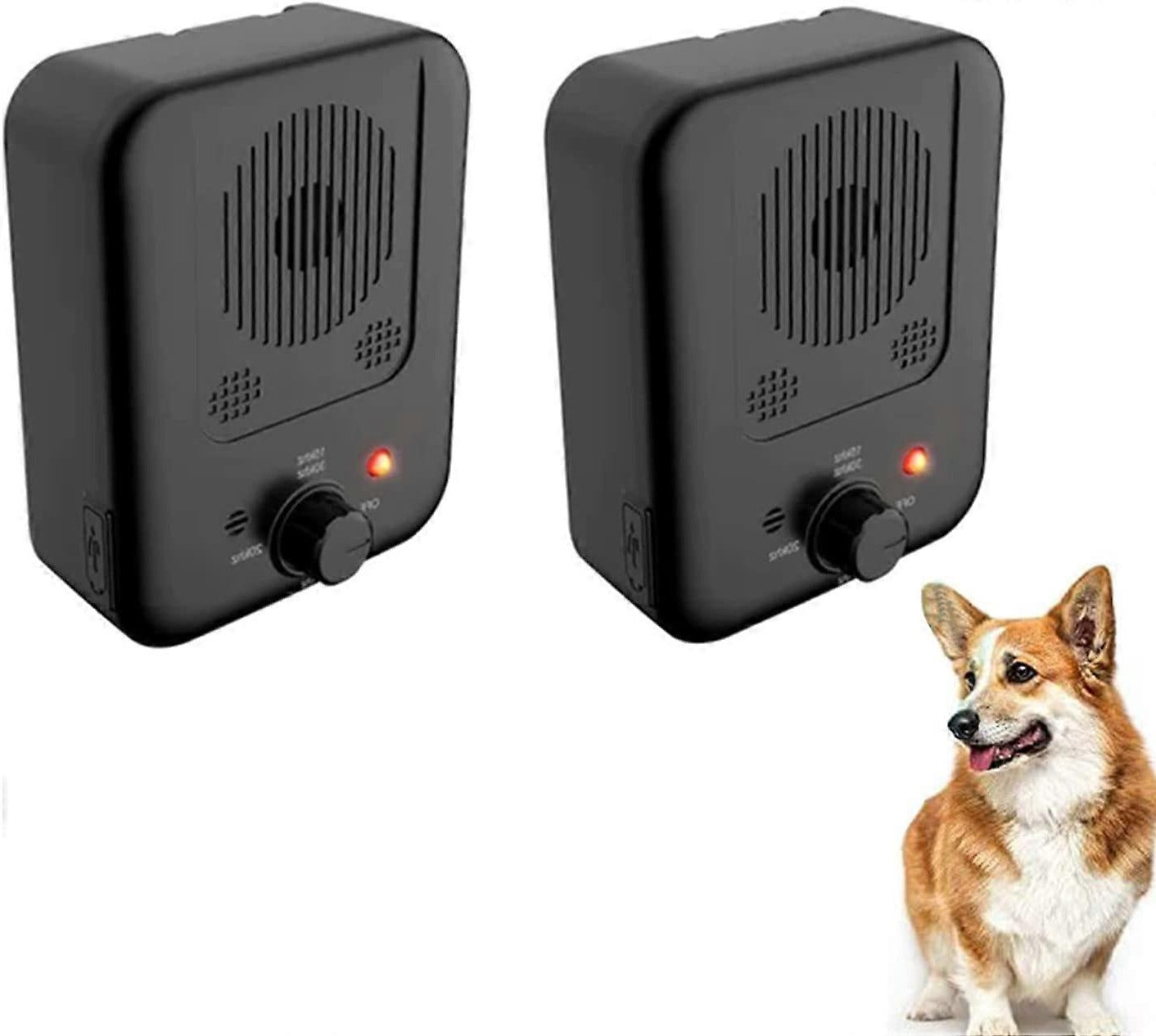 Portable ultrasonic device for deterring dog barking