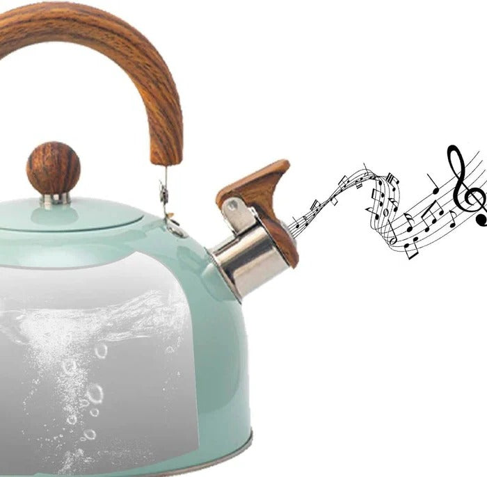 BowLift | Whistling Stovetop Kettle, Induction & Gas Compatible with Heat Resistant Handle