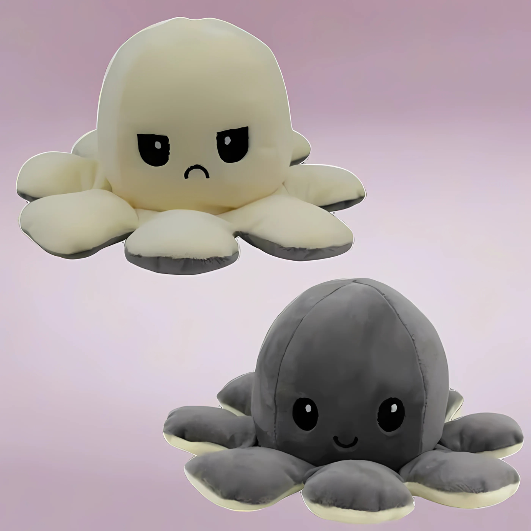 Reversible plush toy octopus