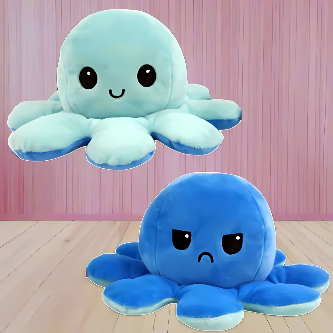 Reversible plush toy octopus