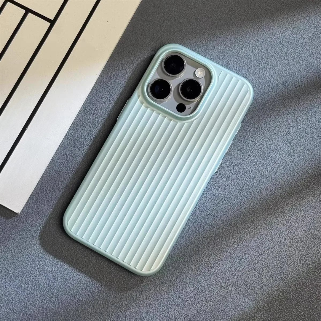 Slim, shockproof phone case with a ribbed, matte surface