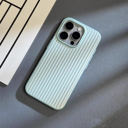 Slim, shockproof phone case with a ribbed, matte surface