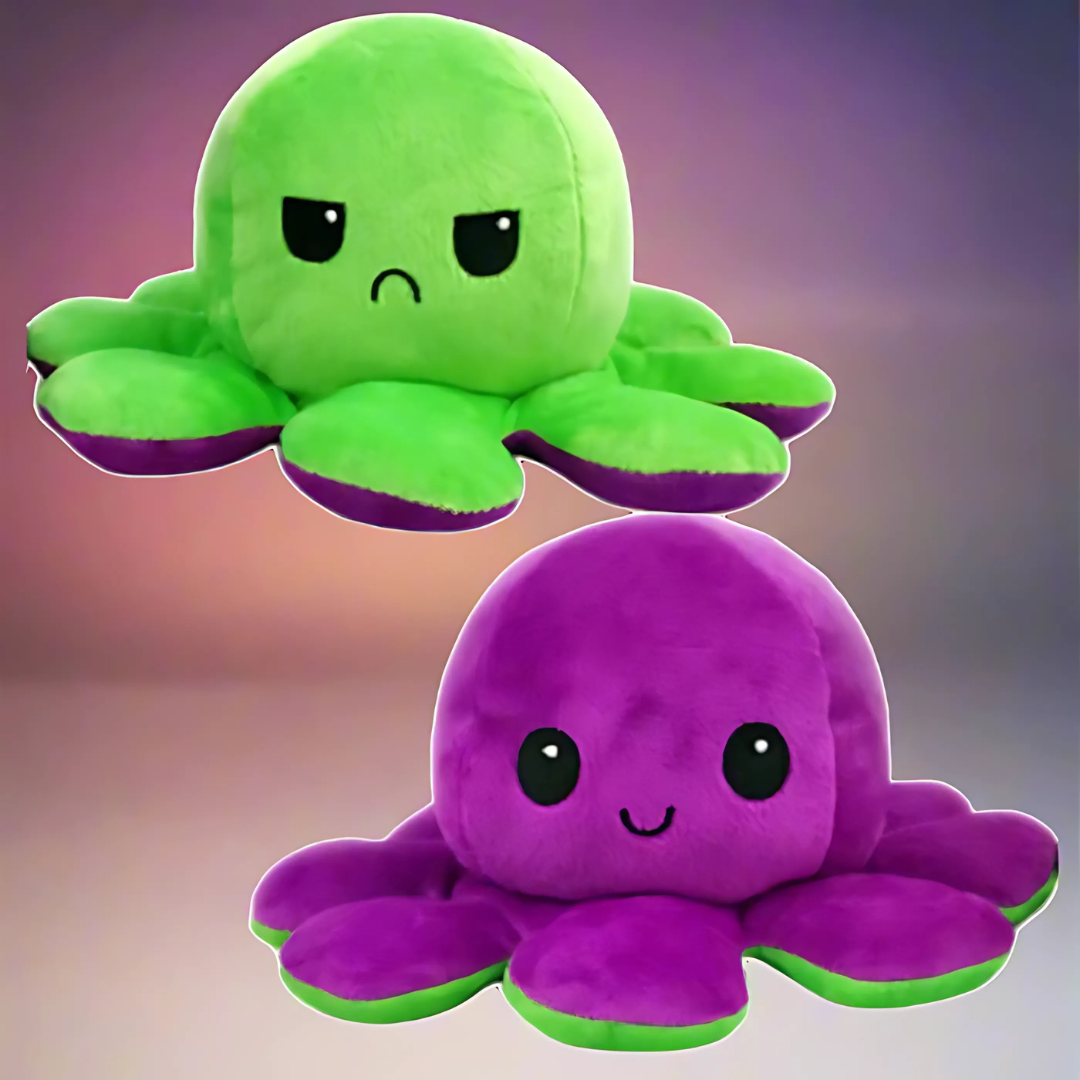 Reversible plush toy octopus