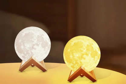 Moon LED Lamp with Wooden Stand | Kalsten
