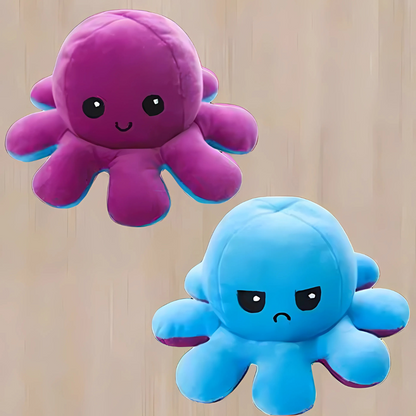 Reversible plush toy octopus