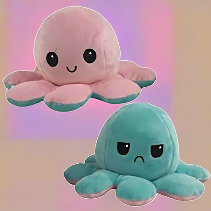 Reversible plush toy octopus