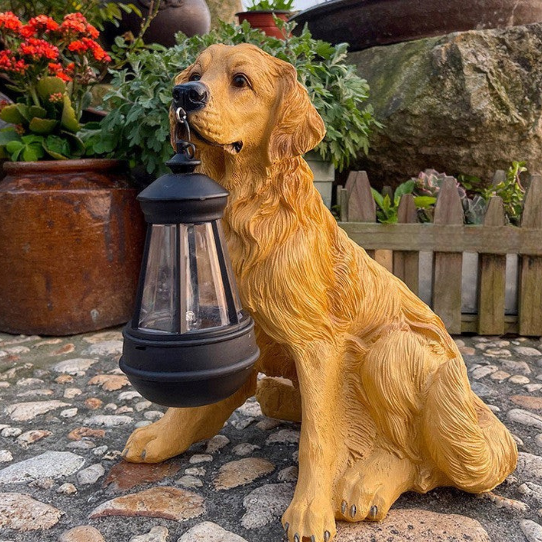 BowLift | Solar Garden Dog Statue Light