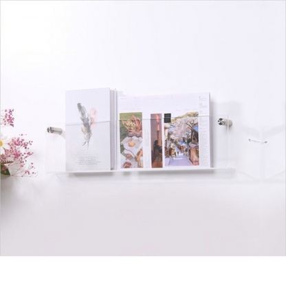 BowLift | Wall Shelf Clear Acrylic Magazine Holder